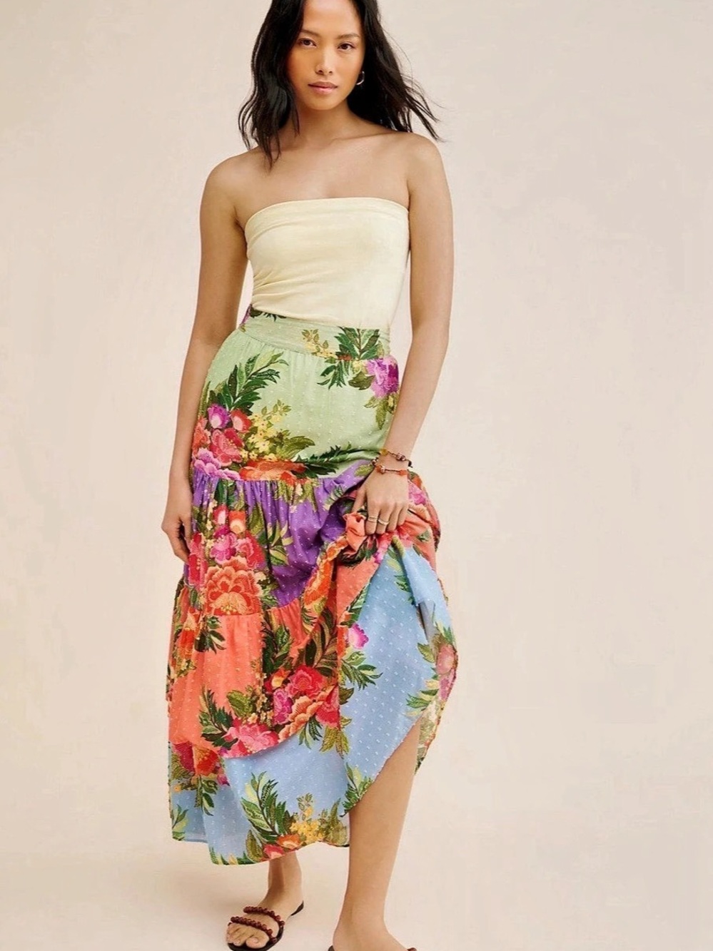 Farm Rio floral Tiered Skirt